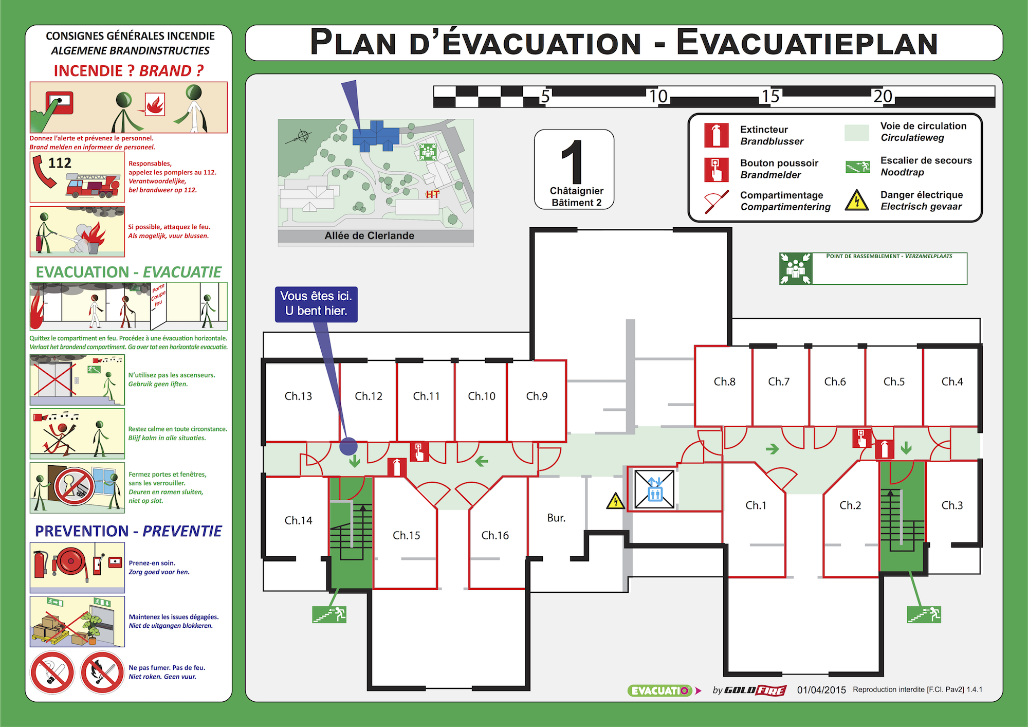 Plan d'évacuation d'urgence des bâtiments